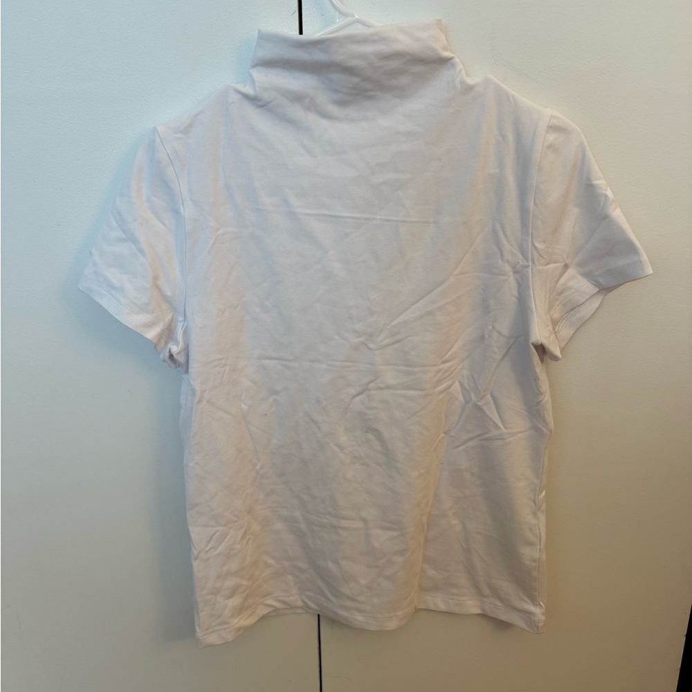 Madewell White Short Sleeve Turtleneck Tee